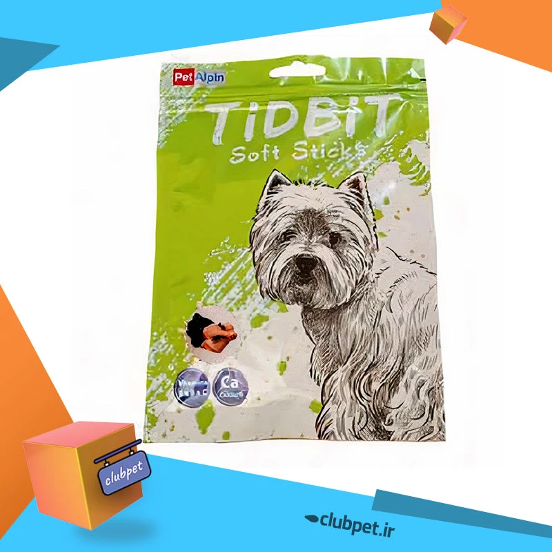 تشویقی سگ تیدبیت مدل chicken and vegetable وزن 60 گرم